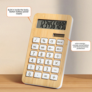 Calculadora de Escritorio de Bambú y Madera con 10 Dígitos, Creativa, Solar, para Oficina Financiera, Personalizable con Logotipo - Product Image 1
