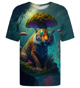3D printed men's T-shirt Teacher pattern King of Beasts tops casual fashion round neck short sleeve commuter animal world