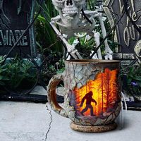 Mug en résine Meiyu Creative Bigfoot Forest Fire avec motif flamme, artisanat du Zhejiang, prix d'usine