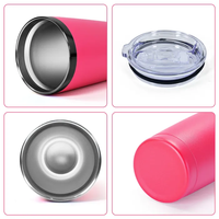 Vente en gros de gobelets isothermes personnalisés de 20 oz, revêtement poudré noir, mug à café pour voiture, couleurs mélangées
