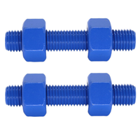 C1010 Steel 10B21 Grade 12.9 ASTM B7 Blue PTFE Fluoropolymer Coated Stud Bolts Threaded Rods DIN 975