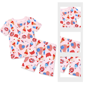 Ensembles de pyjamas pour enfants, vêtements de nuit personnalisés avec impression de dessins animés, ensemble de pyjamas d'été pour tout-petits, licorne, sirène pour filles - Product Image 2
