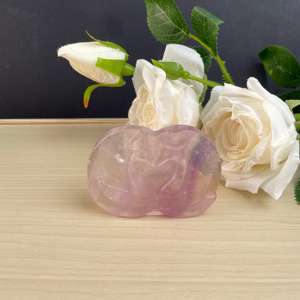 Высококачественная полированная скульптура лебедя из натурального кристалла флюорита, талисман для украшения дома - Product Image 5