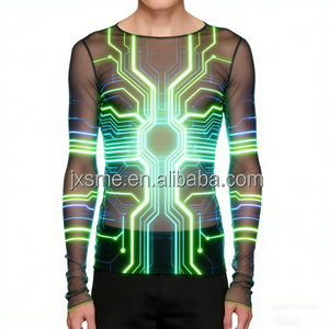 T-shirt à manches longues en maille pour homme avec impression graphique personnalisée - Product Image 5