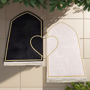 Tapis de prière moderne en polyester à motif floral pour <span class=keywords><strong>couple</strong></span>, confortable, en mousse douce, velours kilim épais, imprimé, nouveauté, pour la maison, prière musulmane - Product Image 2