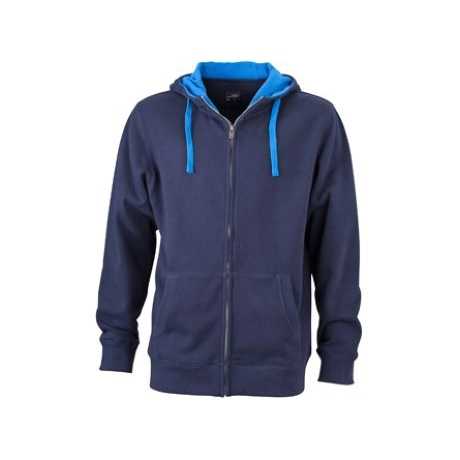 Men's Zip-Up Sweat Jacket with Hood Anti-Wrinkle Anti-Shrink Satin Lined Style Lifestyle Available in XXS XS S M L XL