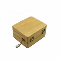 Boîte à musique en bois artisanale durable personnalisée 2024, manivelle manuelle, polie, nouvelle marque USUN, US-YYH01, cadeau promotionnel