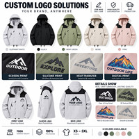 Veste d'extérieur à capuche personnalisée avec logo, blocs de couleur, fermeture éclair intégrale, pour équipe, vente en gros