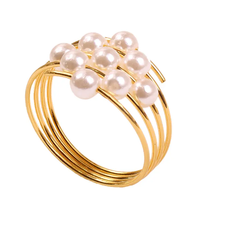 Креативные весенние кольца для салфеток, жемчужные кольца для салфеток для оформления свадебной вечеринки в отеле