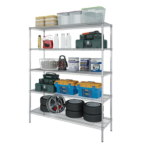 Hot Bán Phòng Nhiệm Vụ Nặng Nề Có Thể Điều Chỉnh Chrome Dây Kim Loại Kệ Chrome Dây Kệ 4 Tầng Giá Dây Kệ - Product Image 1