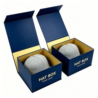 Boîte rigide magnétique mate personnalisée de style livre pour l'emballage de casquettes de baseball, boîte cadeau de luxe en carton pour chapeau avec logo