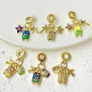 JS1777 Breloques pendantes européennes en émail, motifs valise, passeport, parfum, talon, rouge à lèvres, cosmétique, stylo de maquillage, <span class=keywords><strong>talons</strong></span> hauts, escarpins - Product Image 6