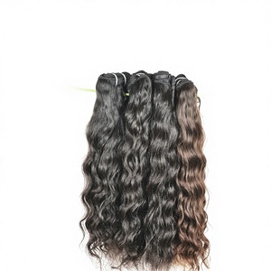 Cabello natural de templo, barato, de fabricante indio, paquete de 100g, cabello humano doble ondulado vietnamita, cutícula alineada, onda suelta, procesado a máquina. - Product Image 1