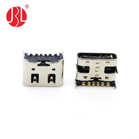 Connecteur USB Type C Femelle 6 Broches USB-C 2.0 SMD à Angle Droit, Receptacle en Acier Inoxydable 3A, Vente Directe Usine pour PCB
