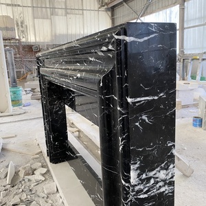 Hot Bán Nhà Máy Bán Hàng Trực Tiếp Đá Cẩm Thạch Sưởi Hiện Đại Phong Cách Nero Marquina Đá Đen Đá Cẩm Thạch Lò Sưởi Surround - Product Image 6