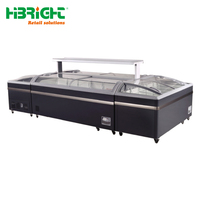 Chaîne de supermarchés Commercial Dual Compressor Self Service Promotion Display Cabinet Island Freezer