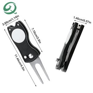 อุปกรณ์เสริมสำหรับกอล์ฟเปล่าเครื่องมือซ่อมกอล์ฟส้อมโลหะสีเขียวพร้อมเครื่องหมายลูกกอล์ฟแบบแม่เหล็ก - Product Image 4