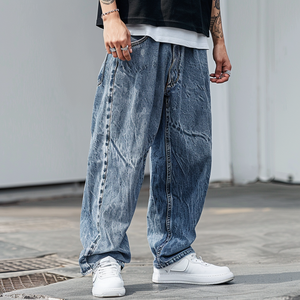 Pantalones vaqueros bordados con agujeros rotos personalizados al por mayor, pantalones vaqueros finos informales para <span class=keywords><strong>hombre</strong></span>, pantalones vaqueros clásicos para correr para <span class=keywords><strong>hombre</strong></span> joven - Product Image 3