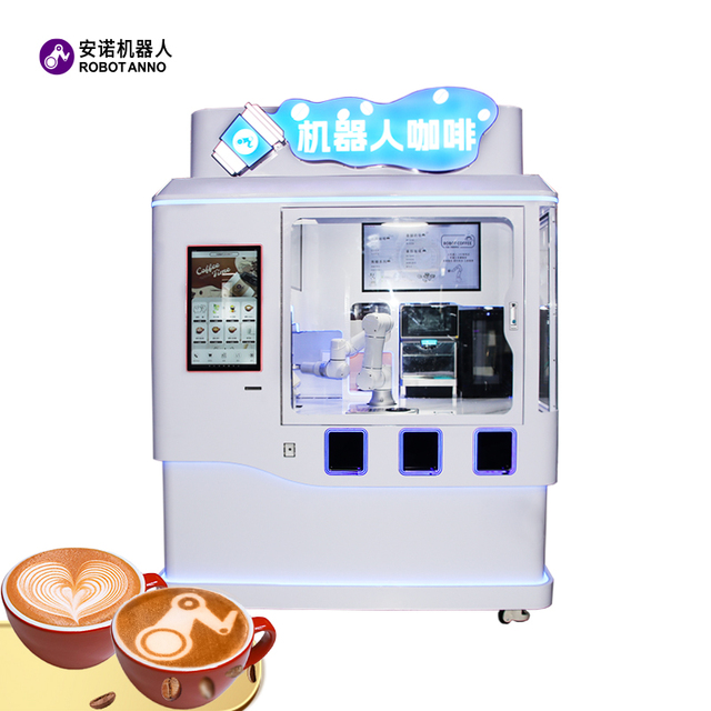 AI Robot Coffee Vending Machines Robot Arm Cafe Unmanned Coffee Kiosk