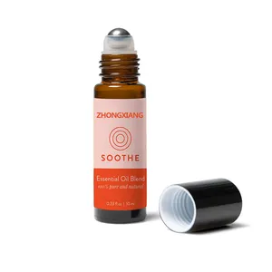Rouleau d'huile essentielle apaisante sur mélange d'huile d'aromathérapie-réduit le stress et le soulagement des douleurs musculaires avec de la menthe poivrée et de l'huile d'eucalyptus