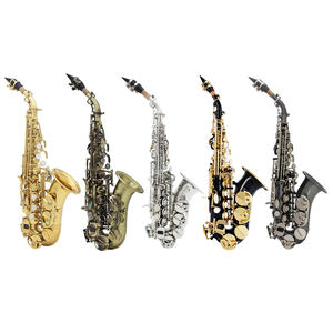 Eb <span class=keywords><strong>Soprano</strong></span> Saxophone Professionnel Bronze Bend Abalone Shell Key Carve Pattern Sax Instrument À Vent De Haute Qualité - Product Image 6