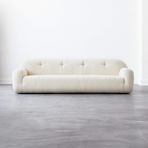 Sofá Vintage <span class=keywords><strong>blanco</strong></span> Estilo nórdico Wabi-Sabi conjunto de sofá muebles sala de estar moderno lujo 3 plazas sofá de tela de lana - Product Image 2