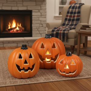 Lámpara de Calabaza de Halloween con Diseño de Terror, Adorno Festivo para Fiestas, Linterna de Jack-o'-lantern - Product Image 1