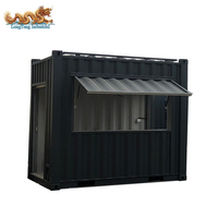 Kiosque de café en conteneur maritime personnalisable de 10 pieds avec fenêtre escamotable et cadre de signalisation sur le toit pour stand de restauration rapide en extérieur