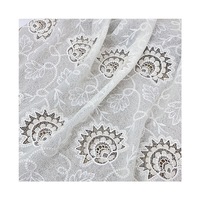 Tissu en maille florale respirant, soluble dans l'eau, 100% coton, dentelle pour robe brodée ou hawaïenne, tissu en coton pour broderie