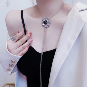 Pendentif tendance noir en acier inoxydable avec chaîne à maillons extensible, chaîne de <span class=keywords><strong>pull</strong></span>, bijou cadeau pour la vente en gros, unisexe, fabriqué en Chine - Product Image 1