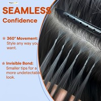 Extensions de cheveux humains brésiliens Remy vierges de haute qualité, double trame, double tirage, avec micro-anneaux et micro-perles, pour femmes