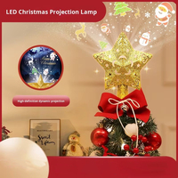 Décoration de sommet de sapin de Noël, étoile lumineuse scintillante, flocon de neige dynamique rotatif, projecteur LED USB, veilleuse ABS, fête de Noël, enfants