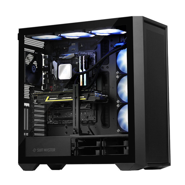 SUITMASTER B4000 E-ATX Steel BIG TOWER Gaming PC Case 4x140mm RGB PWM Fans 420mm Radiator Support Type-C USB 3.0 Vertical PCI