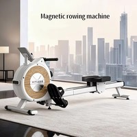 Máquina de Remo para Uso Doméstico, Silenciosa, Plegable, Equipo de Fitness Multifuncional, Cardio, Pantalla Electrónica Inteligente