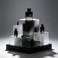 Support de présentation de parfum en acrylique transparent à plusieurs niveaux, présentoir en acrylique cubique de luxe pour boutique de détail, vitrine pour flacons de cosmétiques