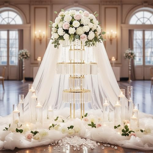 Centro de Mesa Decorativo de Acrílico con Flores de Cristal para Bodas - Product Image 4