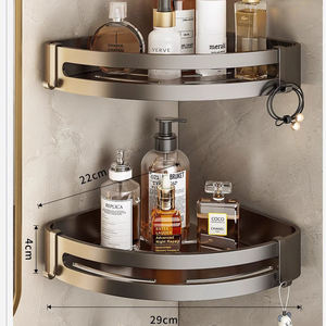 Moderno Juego de Organizador de Baño de Aluminio con Instalación Adhesiva/Sin Taladro, Toallero con Prevención de Corrosión, Acabado Mate Anodizado - Product Image 3