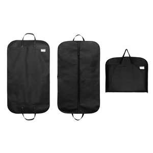 Échantillon gratuit sac de rangement de costume anti-poussière Portable noir Non-tissé sacs de couverture de vêtement Logo personnalisé couleur pour magasin de costumes d'affaires - Product Image 1