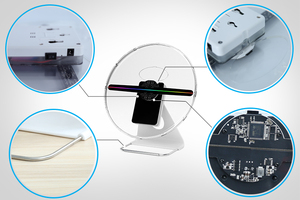 Ventilateur projecteur de <span class=keywords><strong>film</strong></span> hologramme de 30cm <span class=keywords><strong>avec</strong></span> étui holographique de Noël 3D hologramme Tan Display - Product Image 5