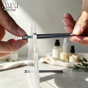 Présentoir de menu en acrylique sur pied pour table – Idéal pour salons de thé, cafés, salons de beauté, restaurants – <span class=keywords><strong>Liste</strong></span> de prix remplaçable - Product Image 6