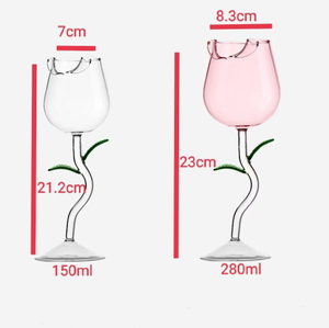 Botella de agua con forma de Rosa <span class=keywords><strong>Irregular</strong></span> para pareja, vaso de cristal para vino tinto, para el Día de San Valentín - Product Image 5