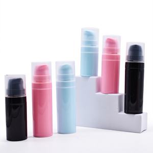 Mini Botella Cosmética Redonda Vacía de 10 ml, Negra, Rosa y Azul, con Bomba Dosificadora, para Lociones, con Impresión en la Superficie, Más Vendida - Product Image 2