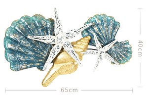 Conchiglie di grandi dimensioni stella marina decorazione da parete in metallo stile mediterraneo <span class=keywords><strong>Display</strong></span> in metallo Art Hanging on Wall - Product Image 6