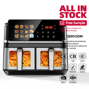 Freidora de Aire Digital de 9L con Doble Cesta y Ventana Visible, Freidora de Aire sin Aceite, Inteligente, con Doble Cajón, para Cocina - Product Image 1