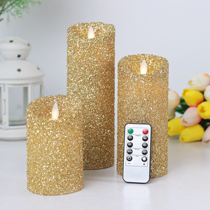 Faux bougies <span class=keywords><strong>LED</strong></span> scintillantes et scintillantes, avec télécommande, à piles, cire 3D, véritable flamme, ensemble de bougies - Product Image 2