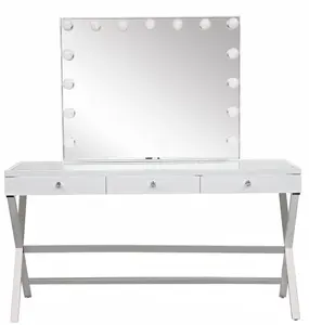 Mới Nhất Đến Tùy Chỉnh Thiết Kế Hiện Đại Hộ Gia Đình Cô Gái Vanity Trang Điểm Gương Bảng Với Đèn Led