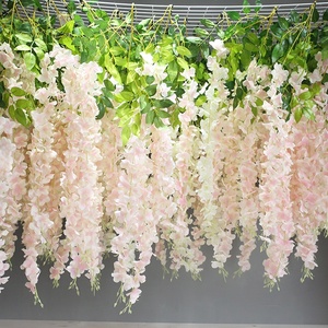 Guirnaldas de flores artificiales de eucalipto, gloria de la mañana y violetas de seda para decoración de pared en el hogar, bodas, patios exteriores. - Product Image 2