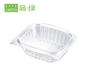 Wegwerp 32Oz Huisdier Biologisch Afbreekbaar Plastic Bakje Clamshell Fruit Verpakking Voedsel Containers Duidelijke Doos Met Deksel