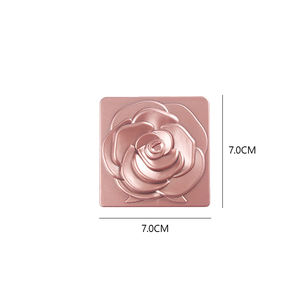 Espejo Cosmético Compacto Cuadrado Pequeño de Doble Cara con Diseño de Flores, Personalizable, con Descuento, en Oro Rosa - Product Image 2