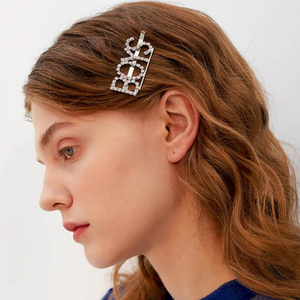 Horquillas de pelo ostentosas <span class=keywords><strong>con</strong></span> <span class=keywords><strong>palabras</strong></span> y letras personalizadas de alta calidad, pinzas de pelo de Metal de estilo japonés y coreano para niñas, decoración del cabello, Color negro - Product Image 1